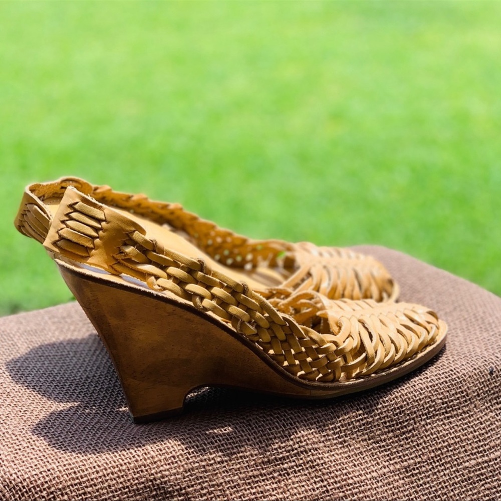 Michael Kors Leather Wedge Sandals NWOB